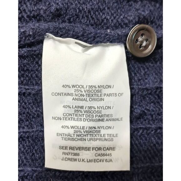 J crew womens xl cable knit wool cardigan sweater navy blue - Picture 5 of 6
